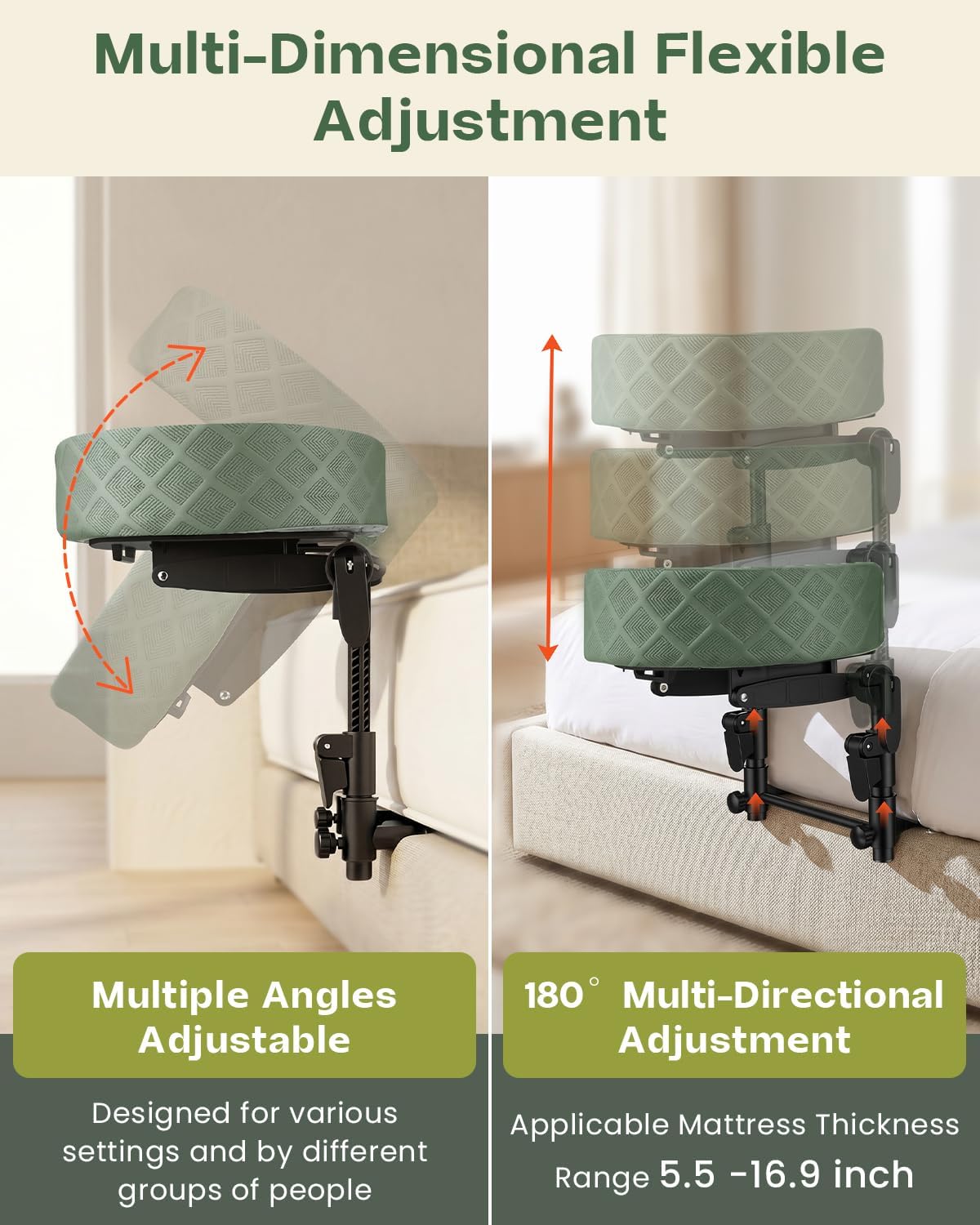Detalle de Massage Headrest for Bed with Memory Foam Pillow