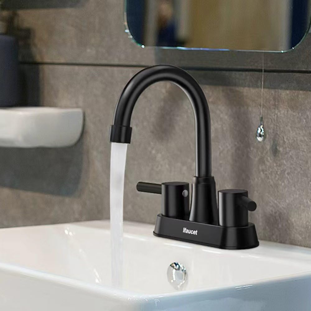 Thumbnail 6 de Ifaucet B0B3JHC37V 4-Inch Matte Black Centerset Bathroom Faucet