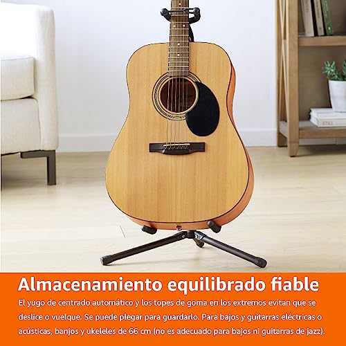 Thumbnail 7 de Amazon Basics Soporte Portátil Plegable para Guitarra con Trípode Ligero, Acolchado Antideslizante y Altura Ajustable (Negro)