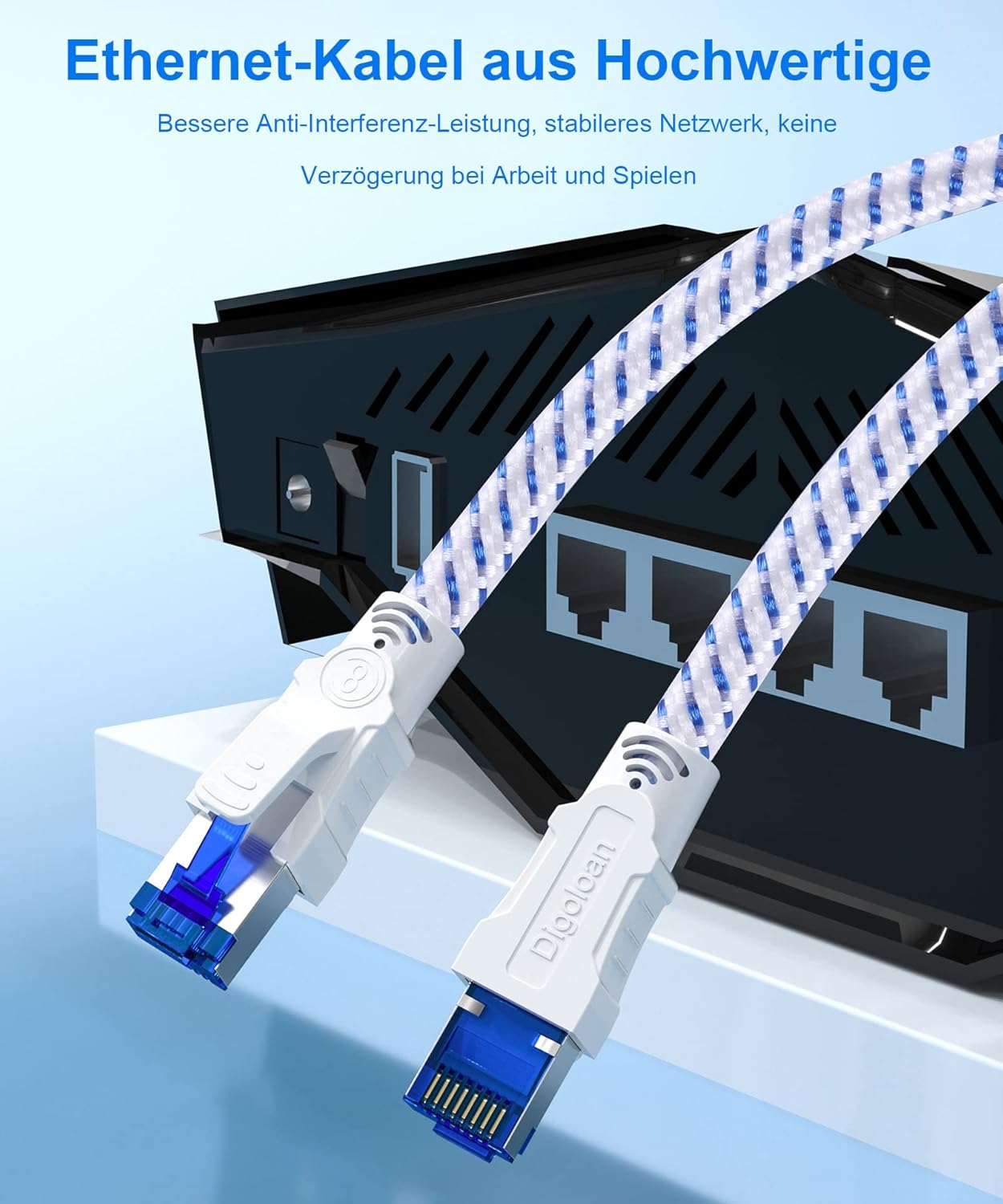 Detalle de Cat 8 Netzwerkkabel 2m 40 Gbps