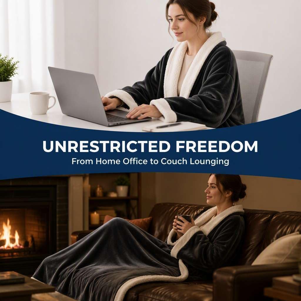 Detalle de Qosneoun 12564548 Wearable Heated Blanket with Sleeves, Foot Pockets and 9 Heat Levels