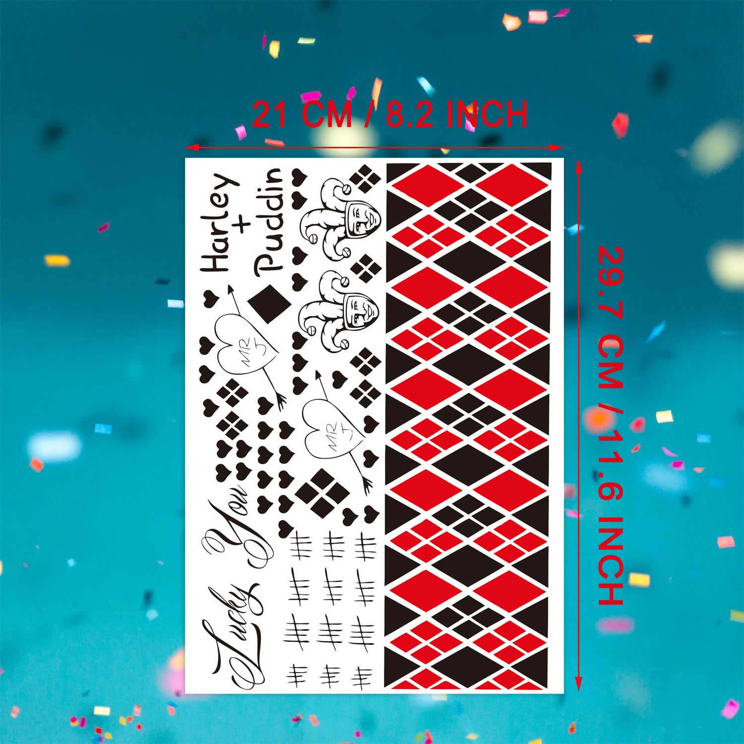 Detalle de Kotbs Temporary Tattoos, 8.2 x 11.6-Inch Sheets