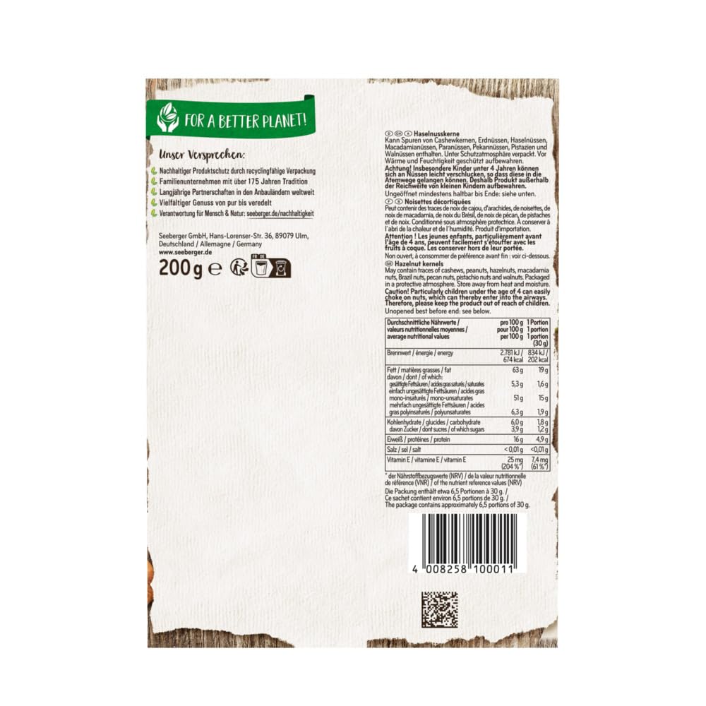 Detalle 2 de Seeberger Haselnusskerne 12er Pack 🥜