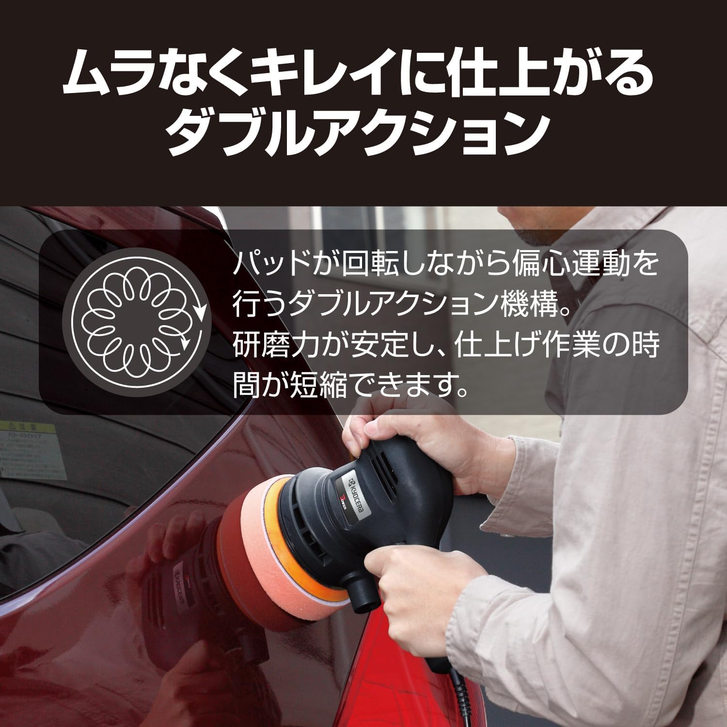 Thumbnail 2 de 京セラ RSEN-1250 サンダポリッシャー 100V・コード5m・回転数調整機能付き