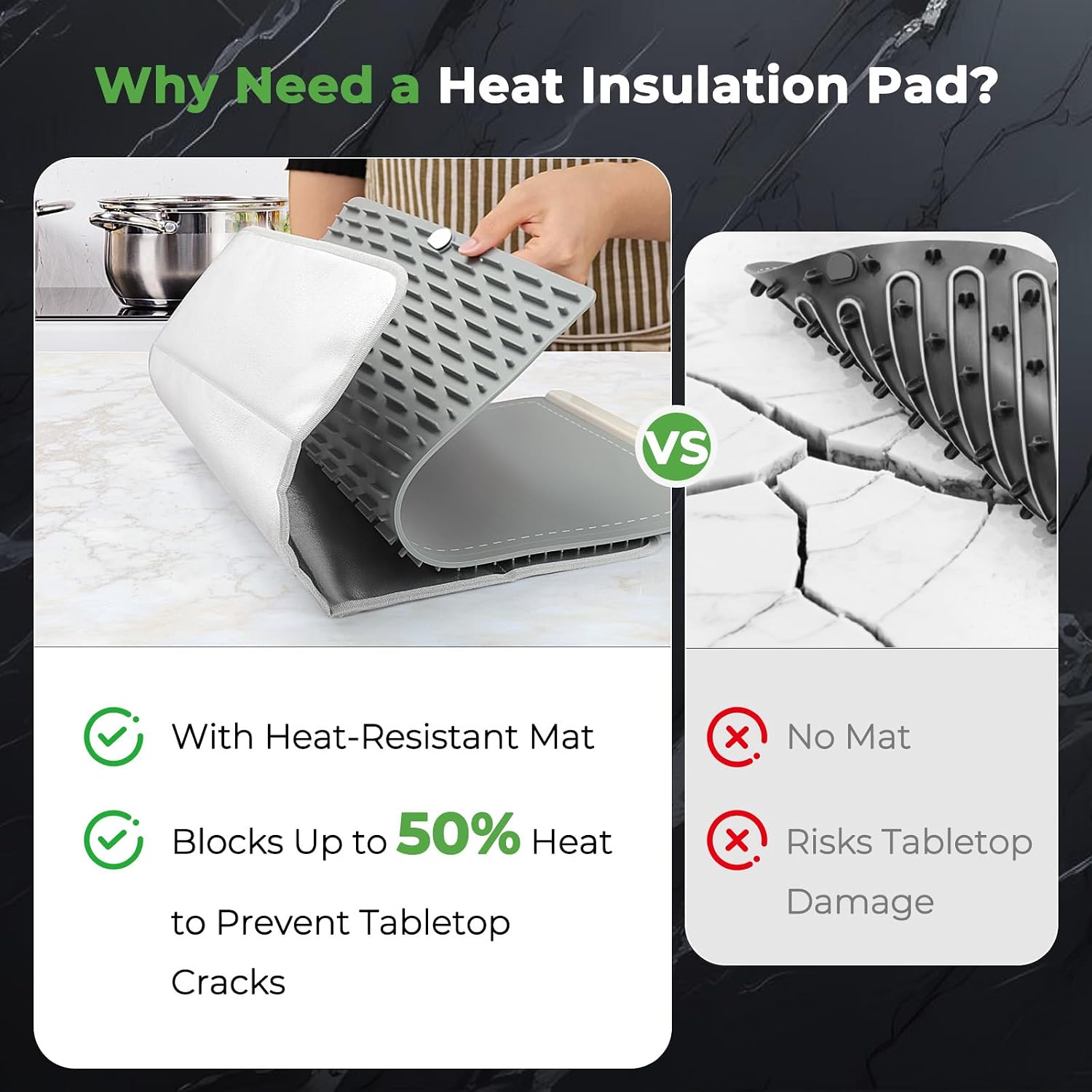 Detalle de FYY 23x15.4 Inch Heat-Resistant Warming Mat ⚙