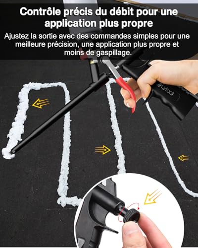 Detalle 2 de Lytool Pistolet Mousse Polyuréthane Sans-Nettoyage – Tout Métal, vanne intégrée