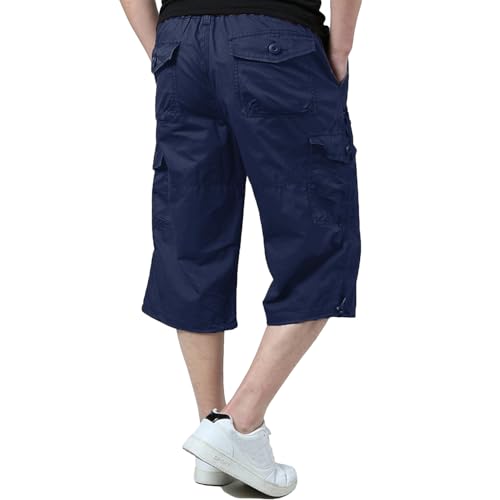Thumbnail 1 de KEFITEVD Men's Long Cargo Shorts: Elastic Waist, 15" Inseam for Everyday Outdoor Use