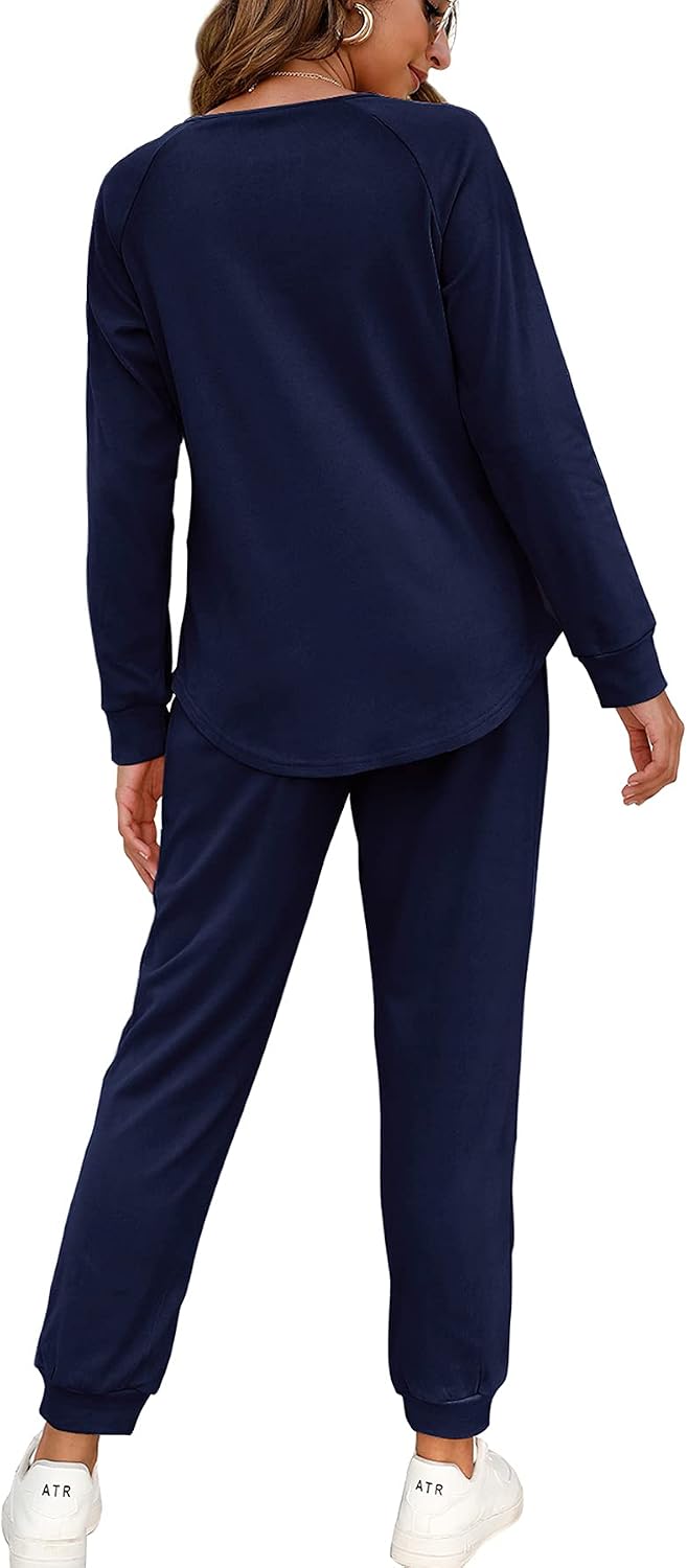 Detalle 2 de WIHOLL Two-Piece Lounge Set for Women (Button-Down Sweatshirt & Drawstring Sweatpants)