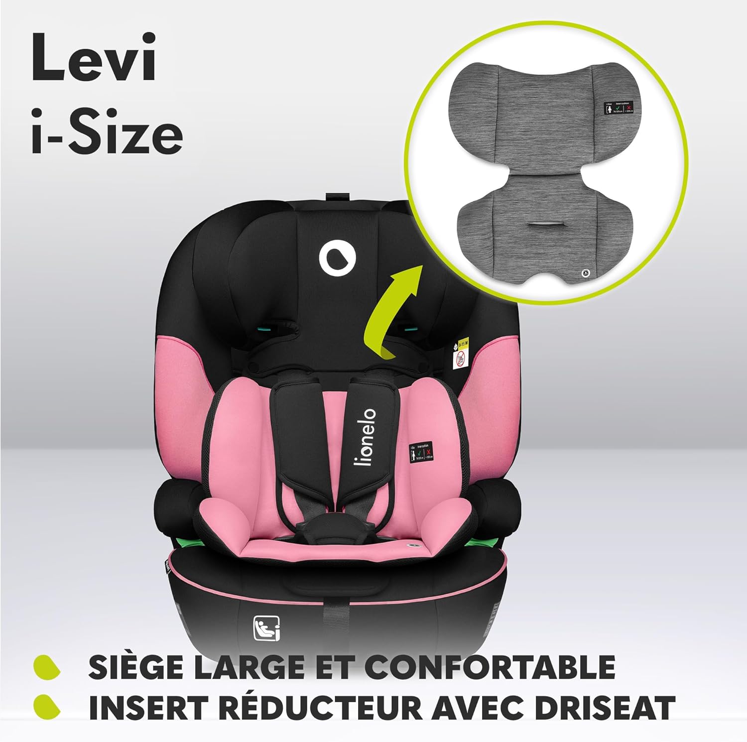 Detalle de LIONELO Levi i-Size siège-auto 9–36 kg (76–150 cm) à ceintures 5 points et protection latérale