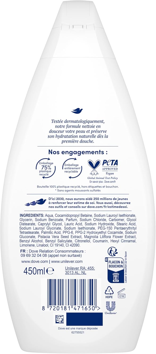 Thumbnail 2 de Dove Essentiel Cocooning – gel douche nettoie en douceur et adoucit la peau (lot promo 2x450 ml)