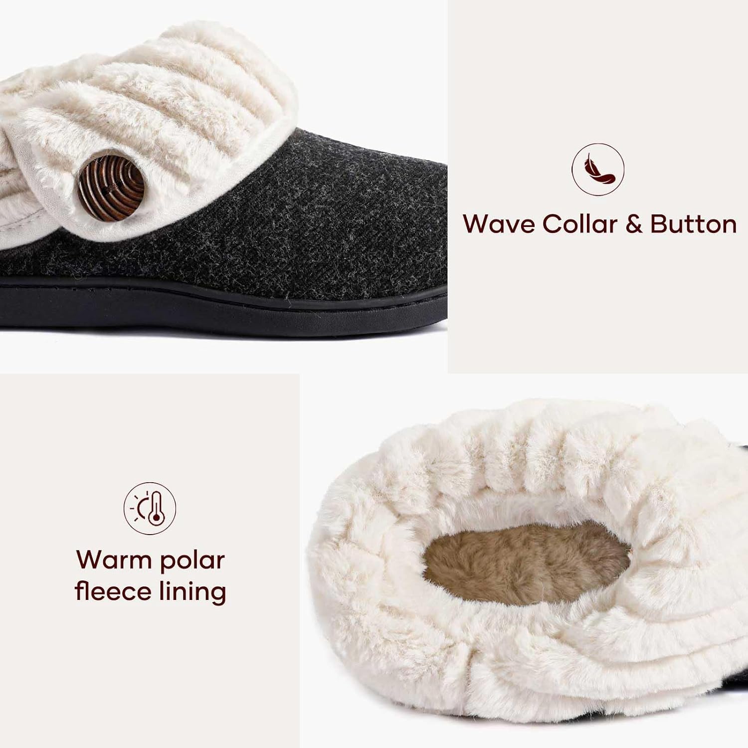 Detalle 1 de Wishcotton Women's Bootie Slippers with Memory Foam