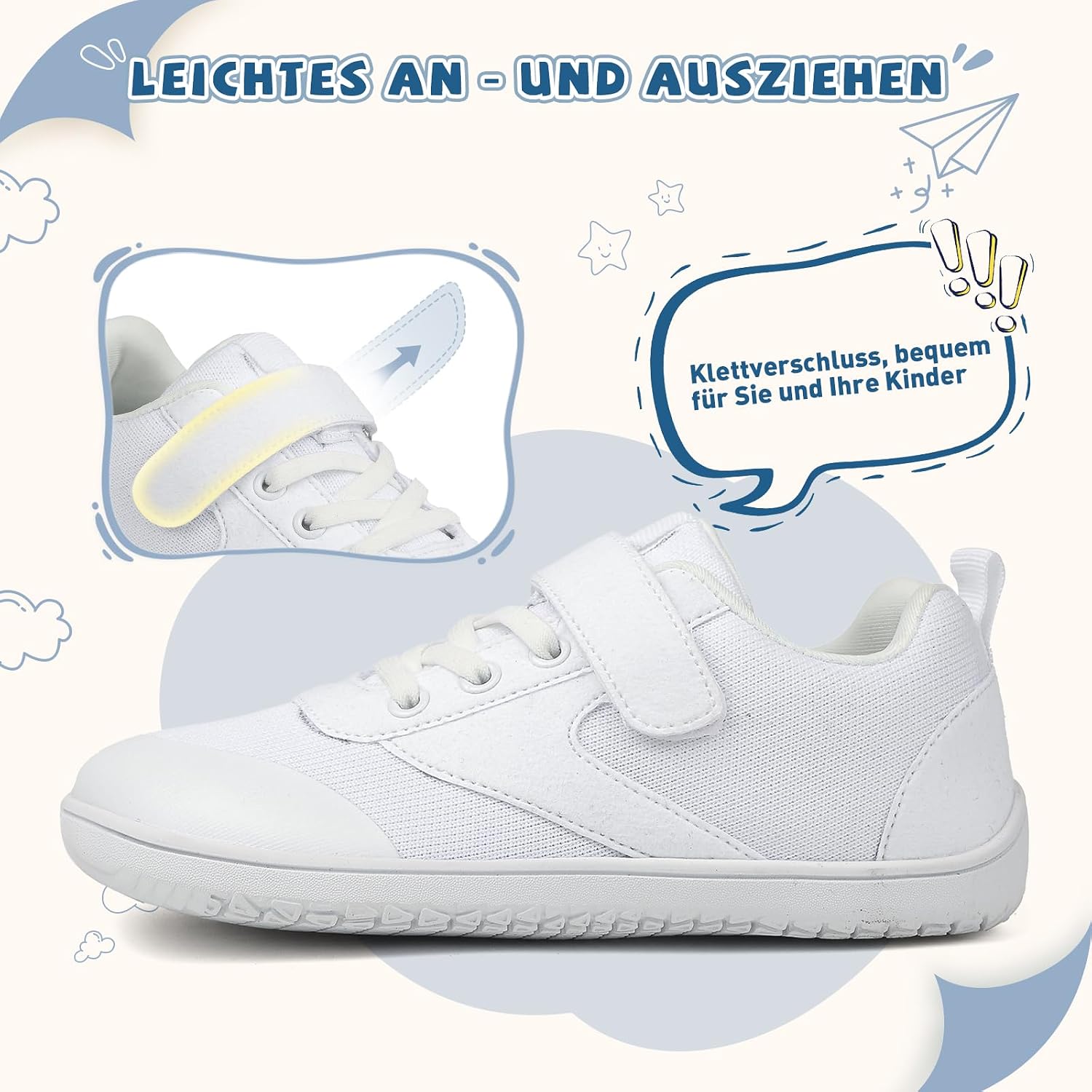 Detalle 2 de TIAROOTT Unisex Kinder Barfußschuhe – Breite Zehenbox, Null Drop & Rutschfestigkeit