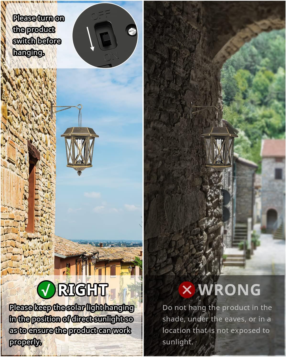 Thumbnail 1 de TEKLAPS 24B Solar Lanterns, Bronze Metal and Clear Glass, 2-Pack