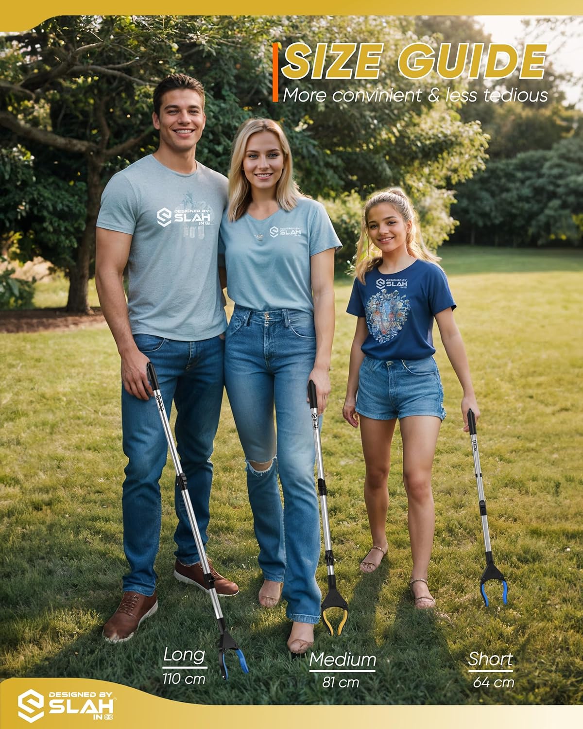 Thumbnail 5 de SLAH 32inches Litter Picker Grabber Stick — Rotating Head, Foldable Reach Aid for Garden & Everyday Cleaning