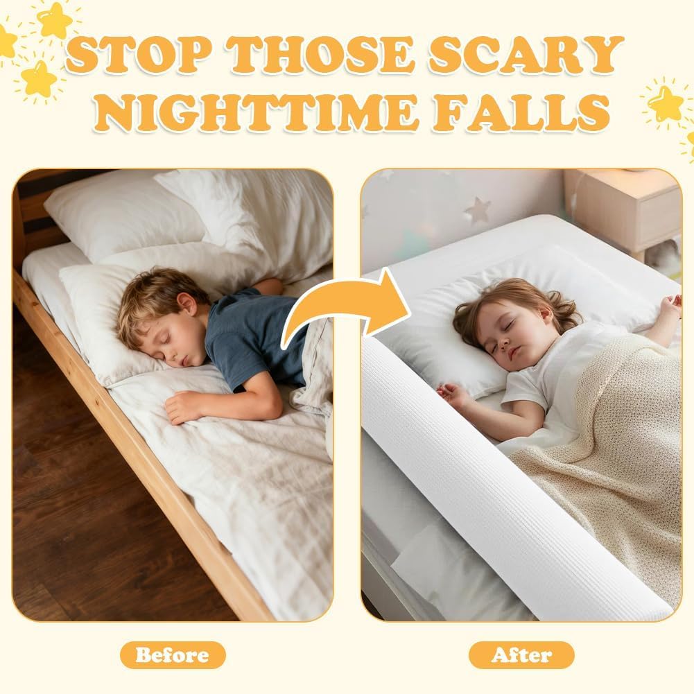 Thumbnail 6 de DUJUIKE Toddler Bed Guard (Memory Foam Bed Bumper) – 105cm white, 1-pack
