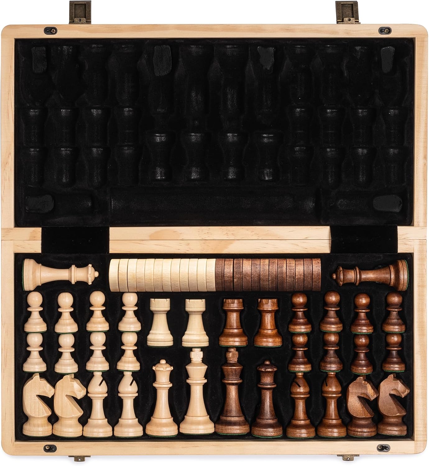 Detalle de A&A 15 inch Wooden Folding Chess Set with 3in King ♟