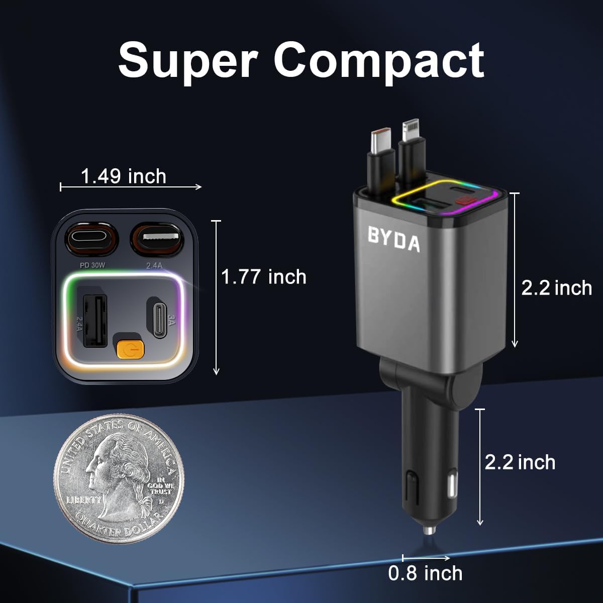 Thumbnail 6 de Chargeur de Voiture rétractable 69 W