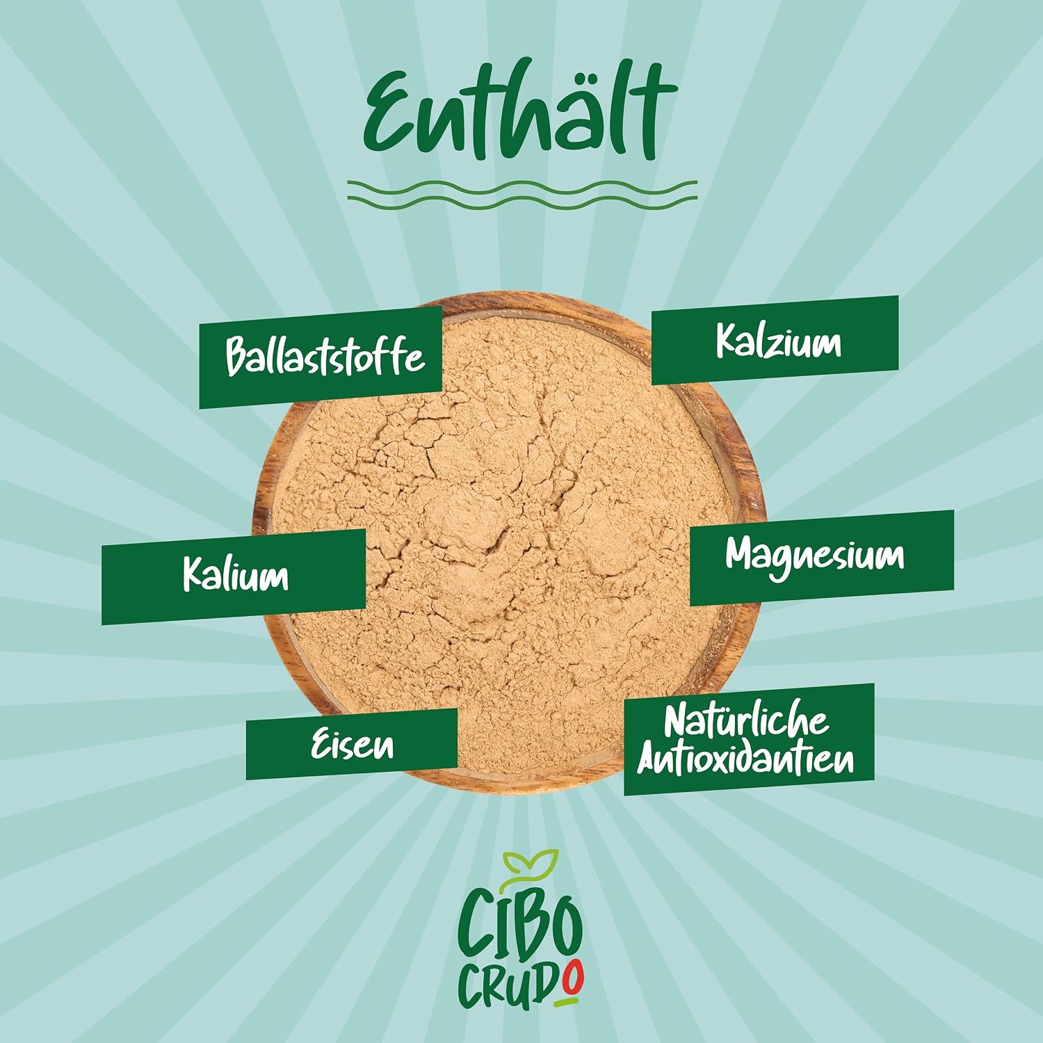 Detalle de Carobpulver Bio – 500g: Natürlich süß, ballaststoffreich und vielseitig einsetzbar