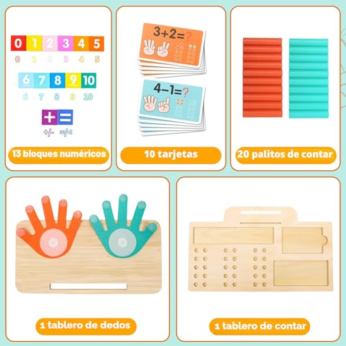 Thumbnail 1 de Wdmiya Juguetes Montessori 3 en 1 para Niños de 3 a 5 Años – Aprender a Contar y Resolver Sumas