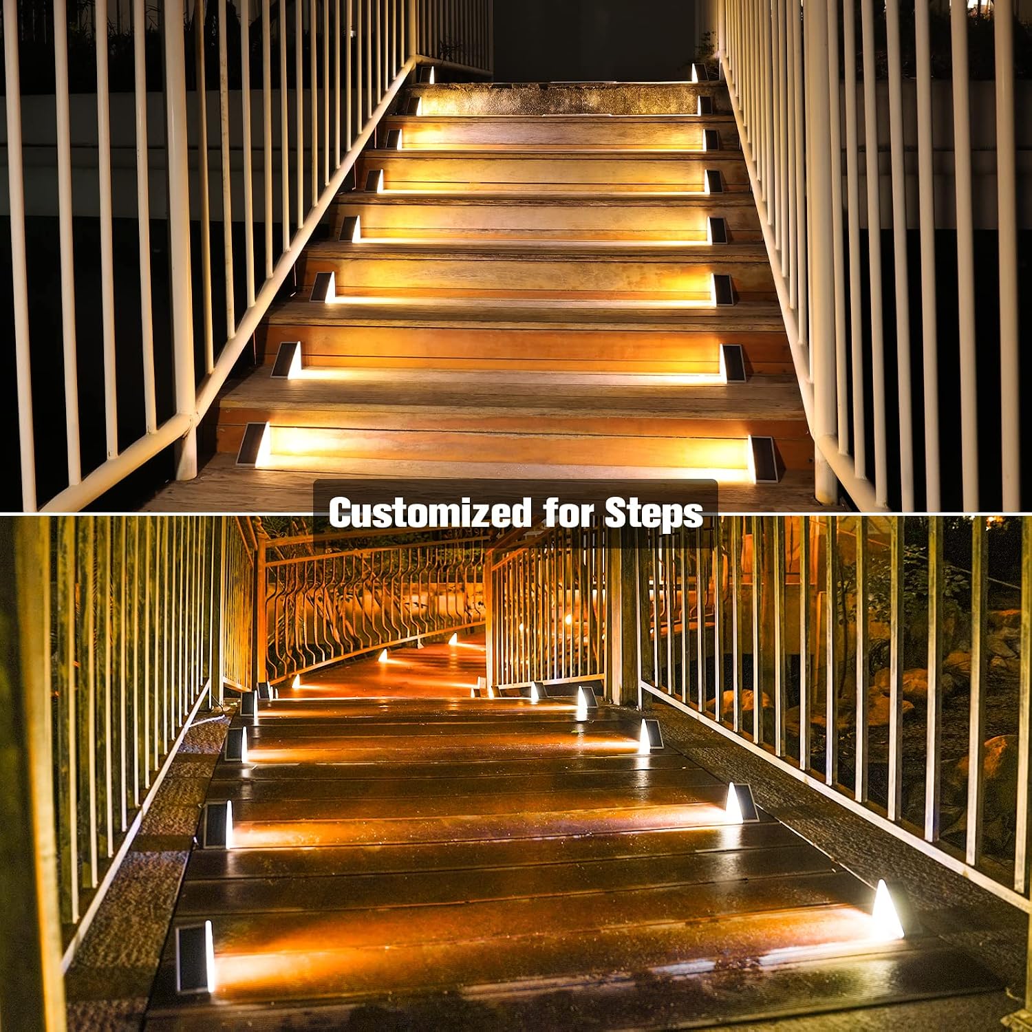 Detalle de VOLISUN 21131ZM Solar Stair Lights, 6-Pack, 3000K Warm White, IP67