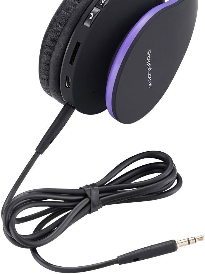 Thumbnail 6 de PowerLocus Wireless Bluetooth Over-Ear Headphones (Purple) – Foldable, with Case