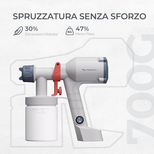 Thumbnail 8 de TILSWALL Dreamer400: pistola a spruzzo HVLP con cavo, serbatoio da 600 ml