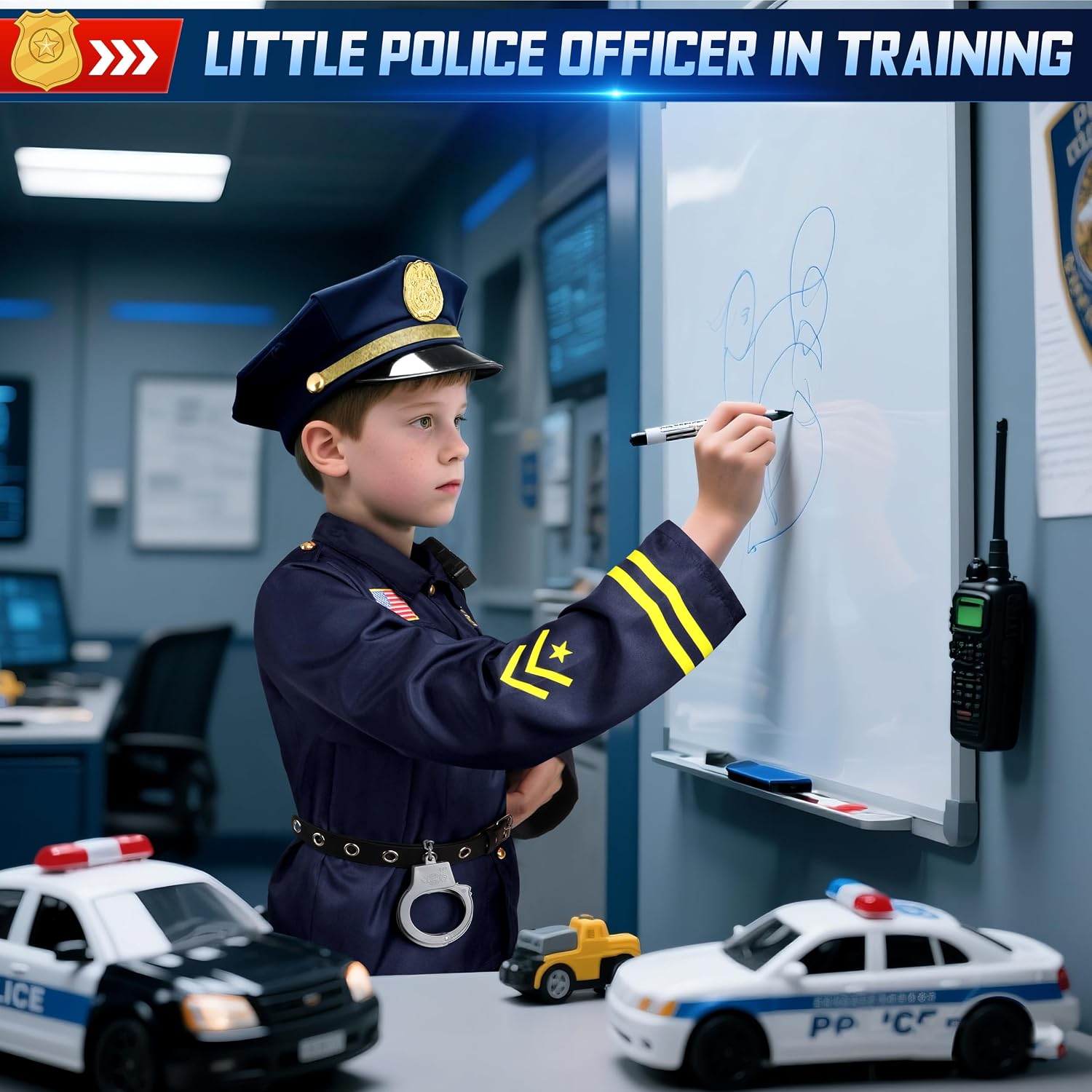 Thumbnail 6 de Joycover Kids’ Police Costume Set with Light-Up, Sound-Emitting Toy Camera