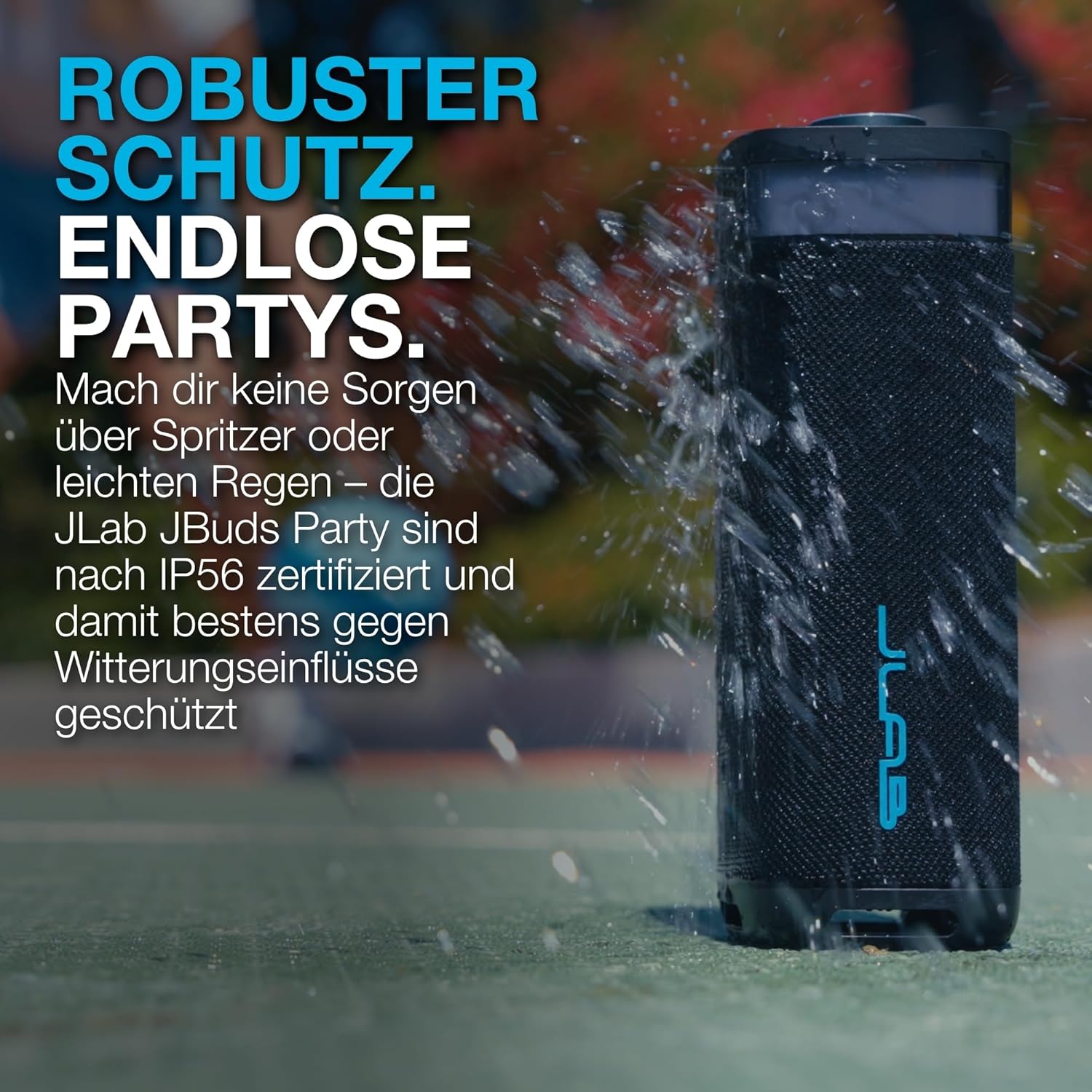 Thumbnail 5 de JLab JBuds Party tragbarer Bluetooth-Lautsprecher mit 12H+ Akkulaufzeit, 30W und IP56 – Marineblau