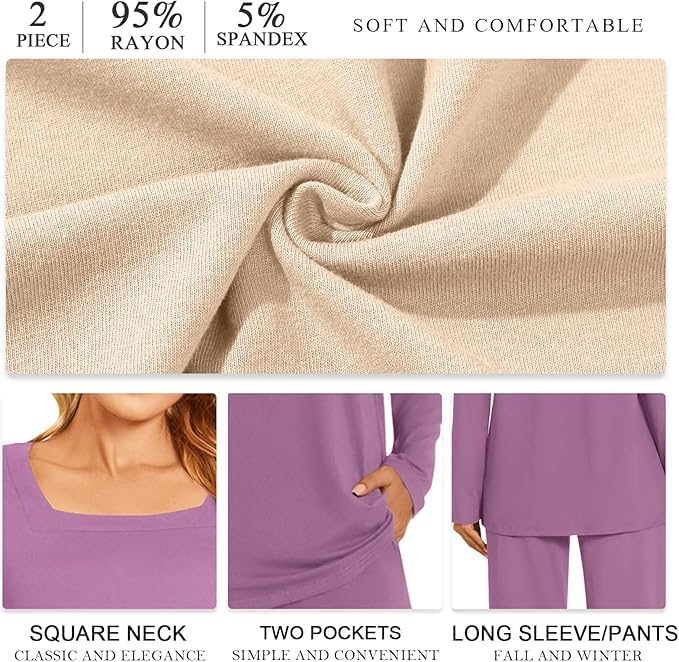 Thumbnail 5 de HOTGIFT Women's Pajama Set 95% Rayon