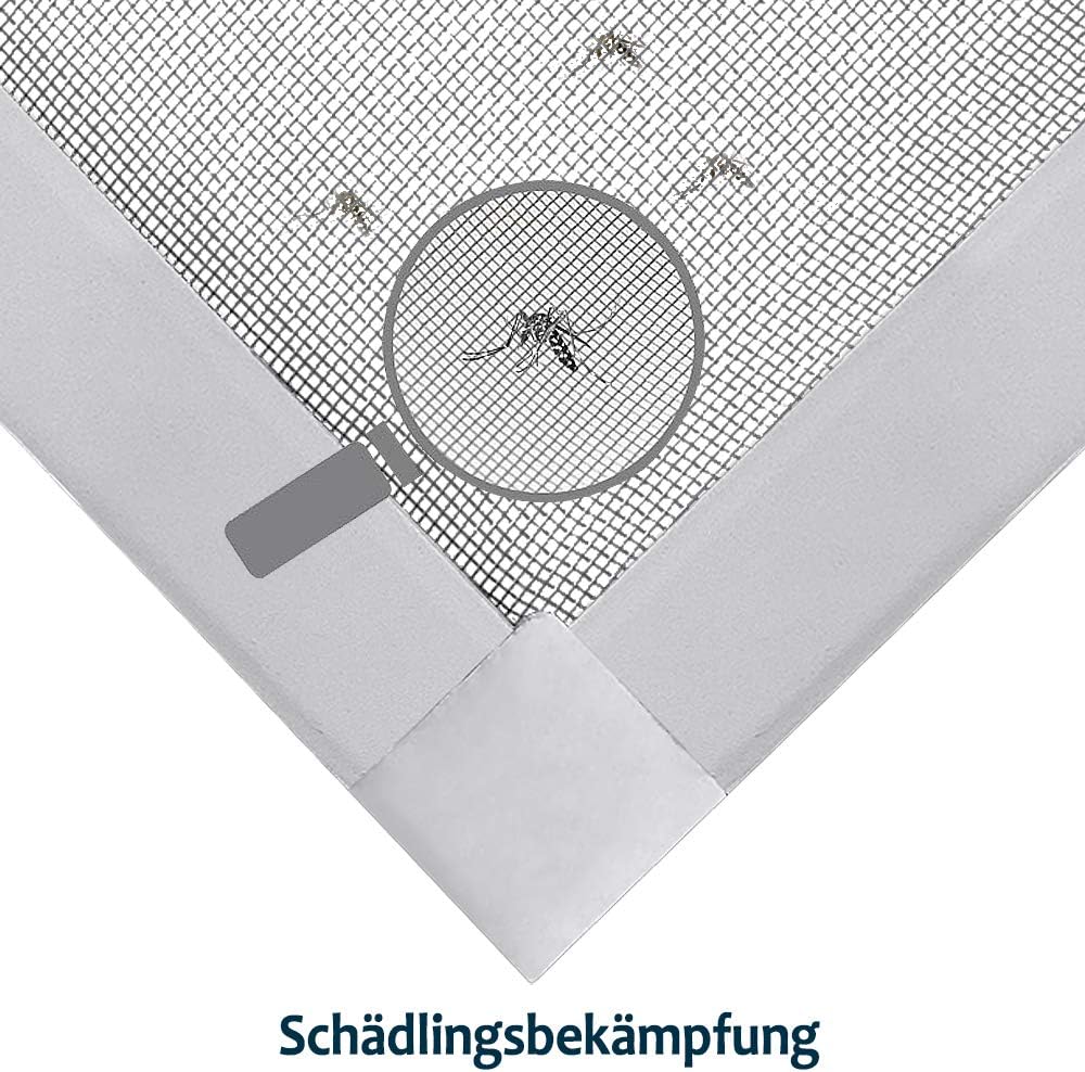 Detalle de UISEBRT Insektenschutz Fenster – Fliegengitter mit Aluminiumrahmen, 100 x 120 cm, Weiß