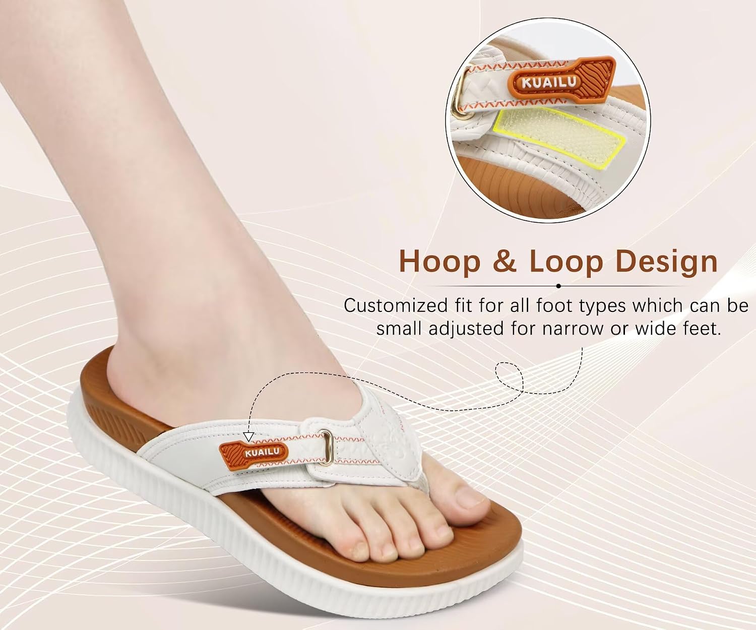 Thumbnail 5 de KuaiLu Womens Orthotic Cushion Flip Flops with Arch Support