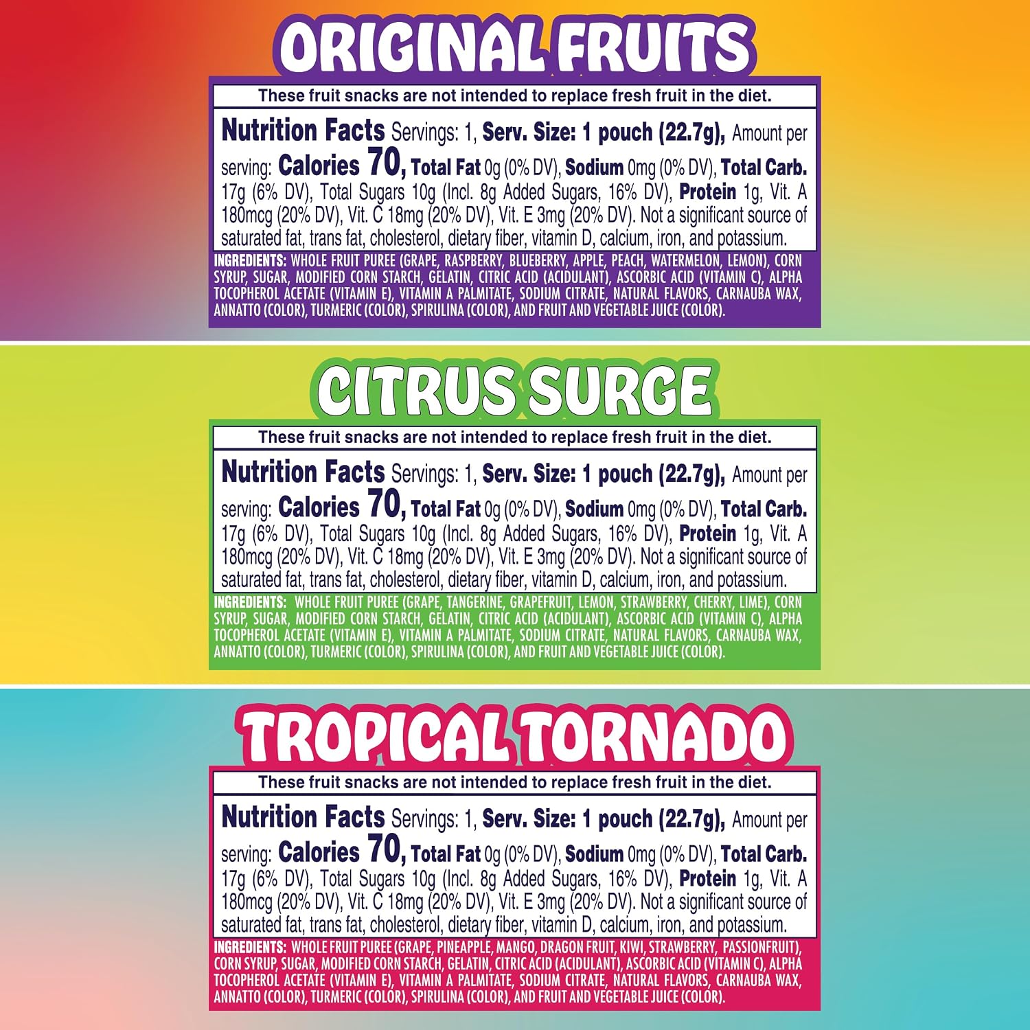 Detalle 2 de Welch's Fruit Snacks Fusions, 50-Count Variety Pack, Gluten-Free, 0.8 oz Pouches