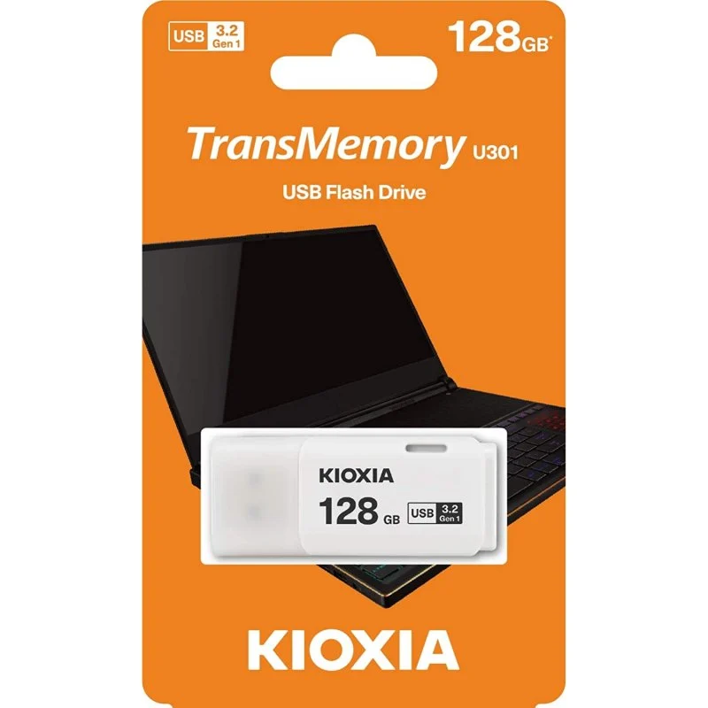 Detalle de Kioxia TransMemory U301 128GB USB 3.2 Gen 1 Blanco