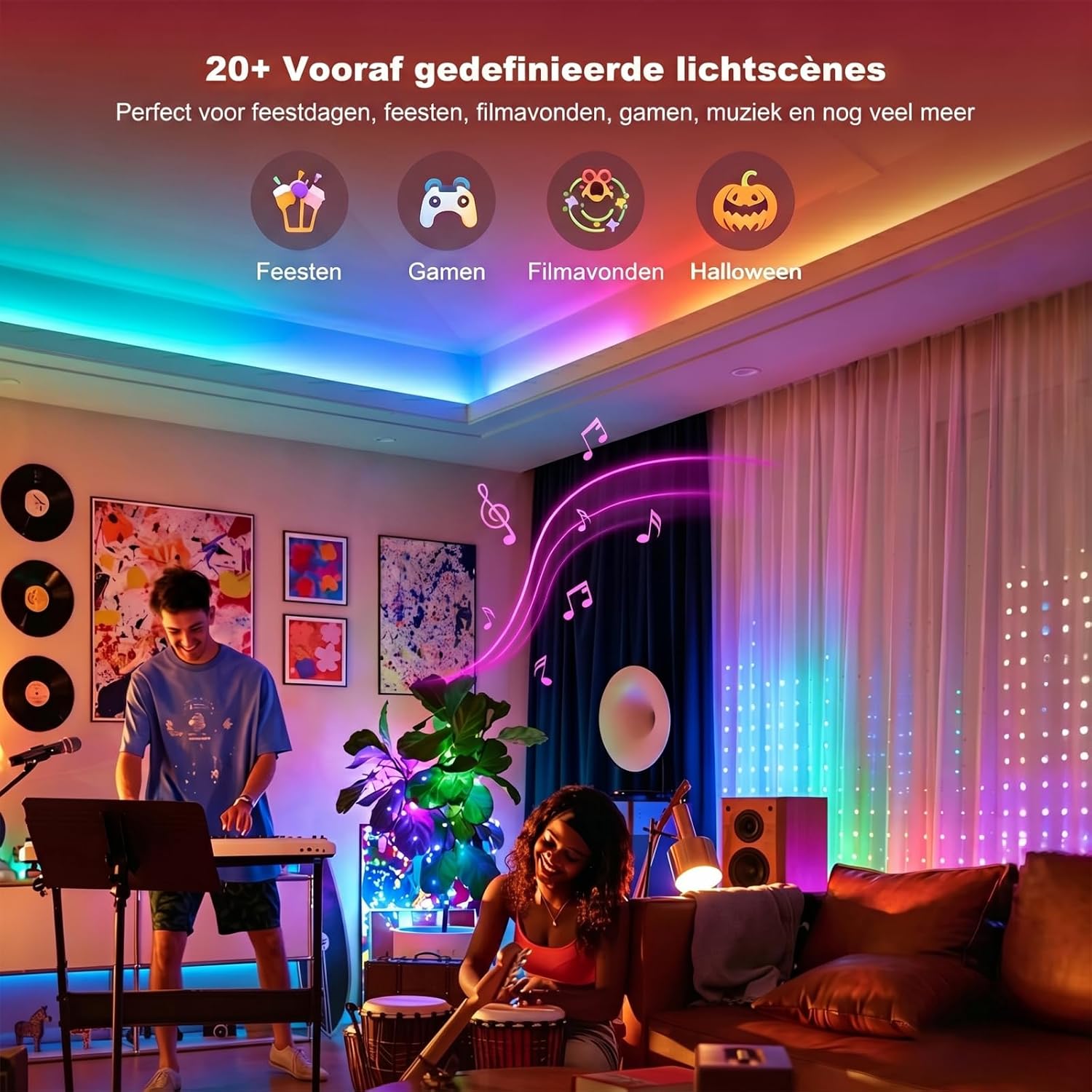 Detalle de Yeelight 1-000007526 LED-strip 5 m RGB+IC met Matter en segmentbesturing