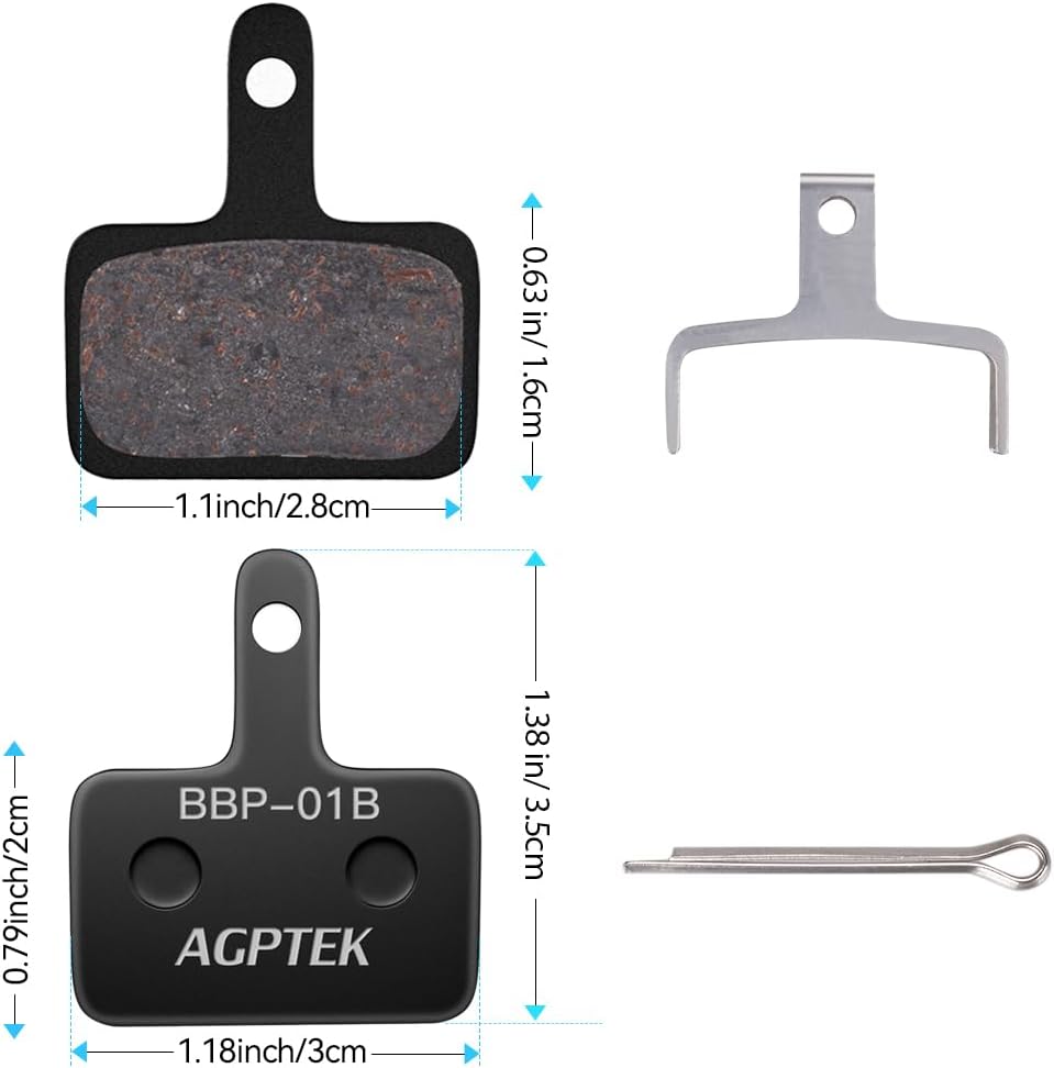 Detalle de AGPTEK BBP-01BLACK fietsschijfremblokken van hars met Kevlar- en kopervezel