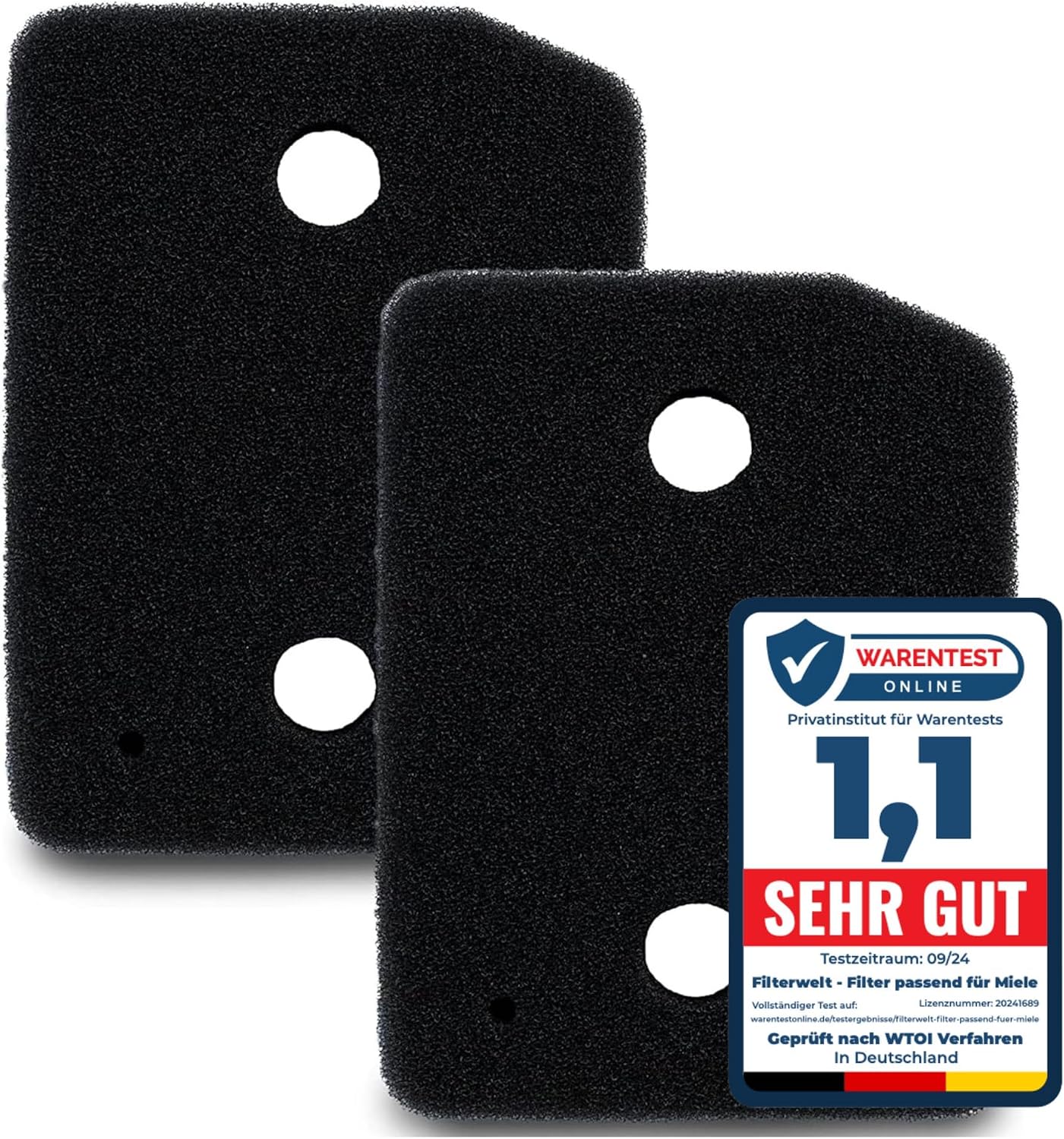 Detalle de 2er Set Filter passend für Miele T1 – Fein/Grob, Schwammfilter, Kondenstrockner