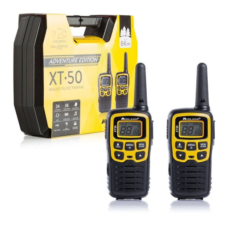 Midland XT50 Adventure Pack 2 Walkie-talkies PMR446 amarillos