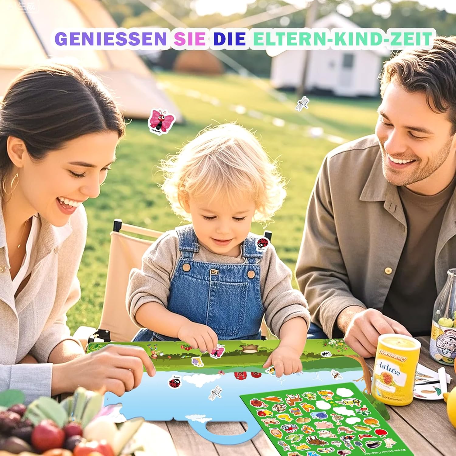 Thumbnail 3 de GUYUCOM 4er Stickerbuch-Set ab 2–6 Jahren (Meerestiere, Körperteile, Insekten & Bauernhof)