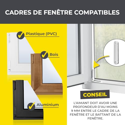 Detalle de EASYmaxx Moustiquaire de fenêtre avec fixation magnétique innovante – jusqu’à 130 x 150 cm