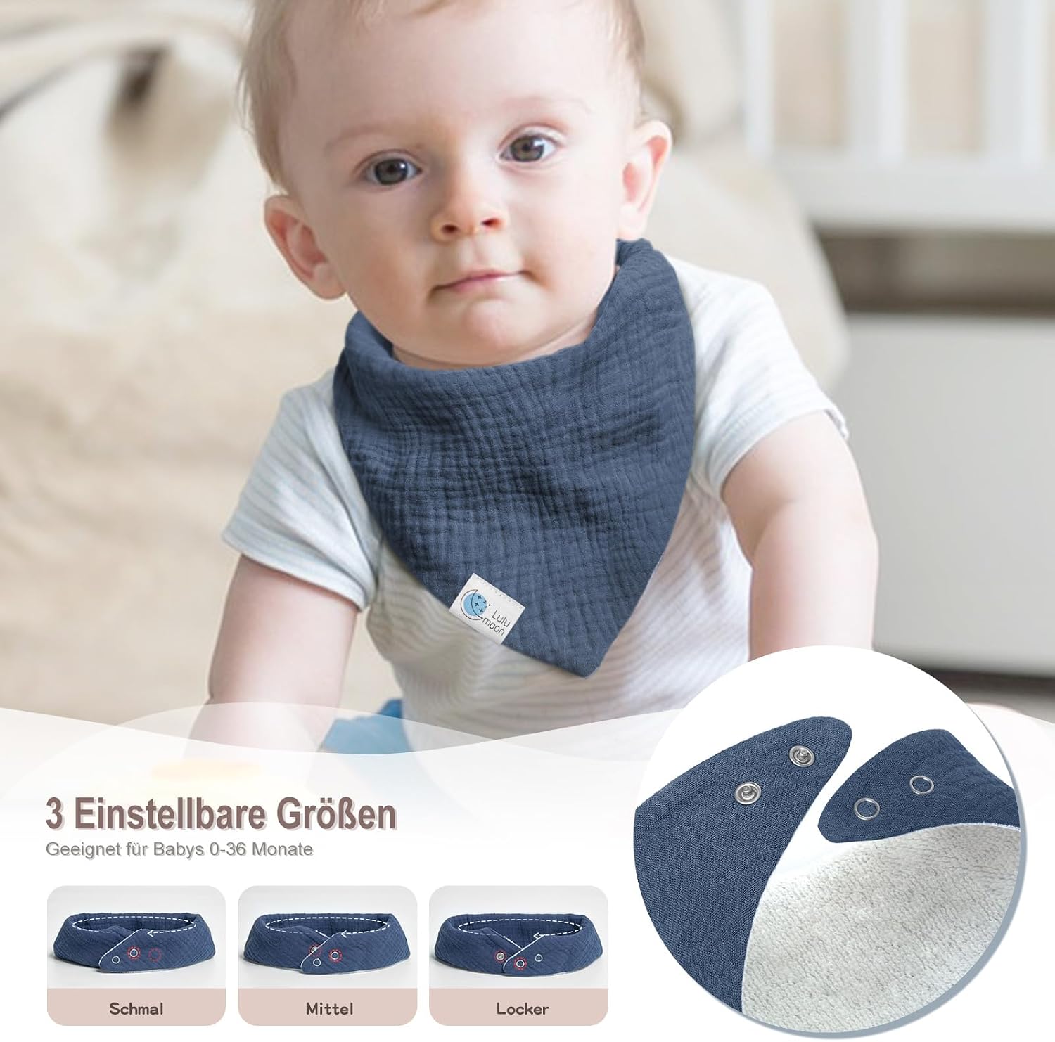 Thumbnail 4 de lulumoon Sabberlätzchen Musselin Dreieckstuch 👶
