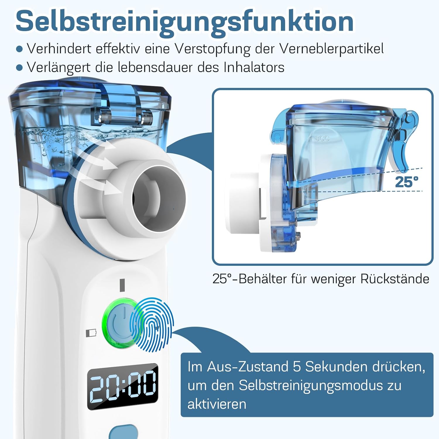 Thumbnail 2 de Nigecue Inhalationsgerät Tragbar Vernebler Set – leise, kompakt und USB-aufladbar