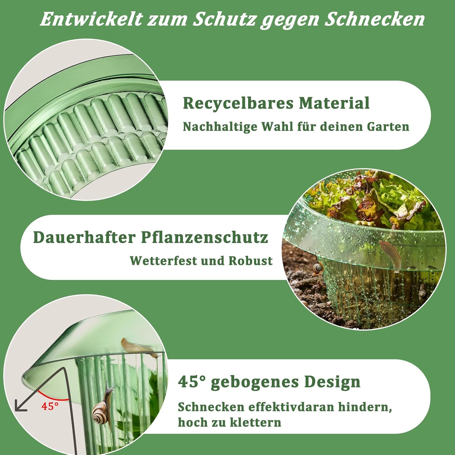 Thumbnail 2 de CYYMNA Lot de 12 collerettes anti-limaces : protection sans produits chimiques pour vos plantes