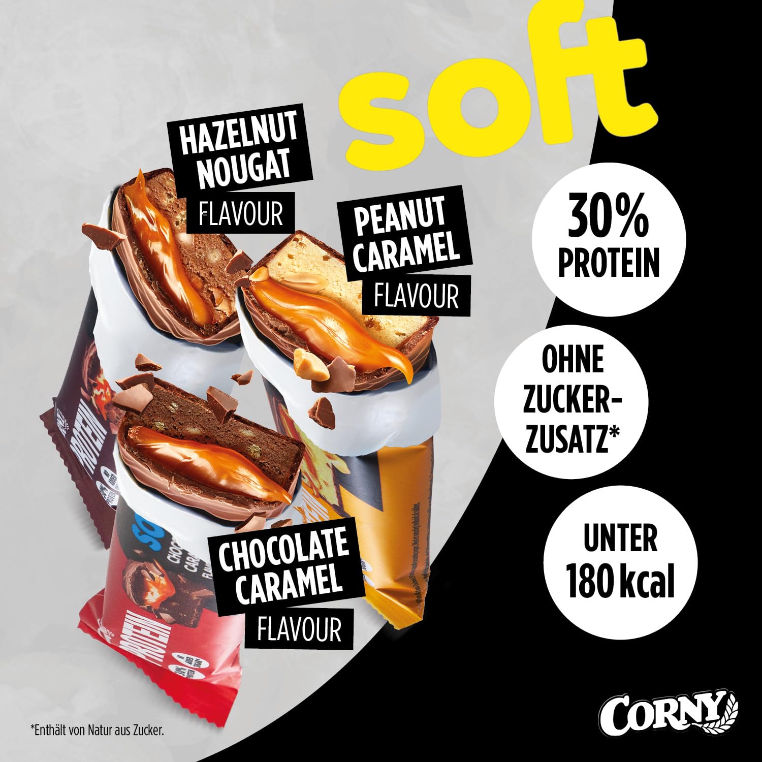 Thumbnail 2 de Corny Protein Soft 12er Mix Pack – 12 Proteinriegel (45 g) mit 30% Eiweiß