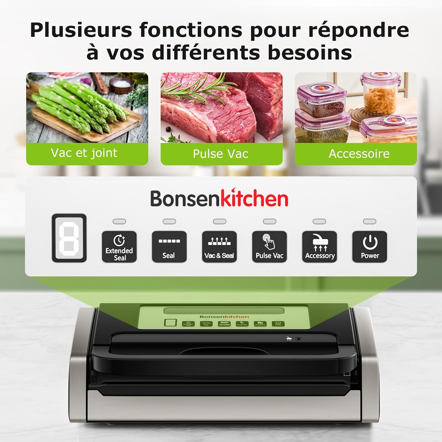 Thumbnail 1 de Bonsenkitchen Machine Sous Vide Alimentaire – Puissante, silencieuse et pratique pour la conservation en lot