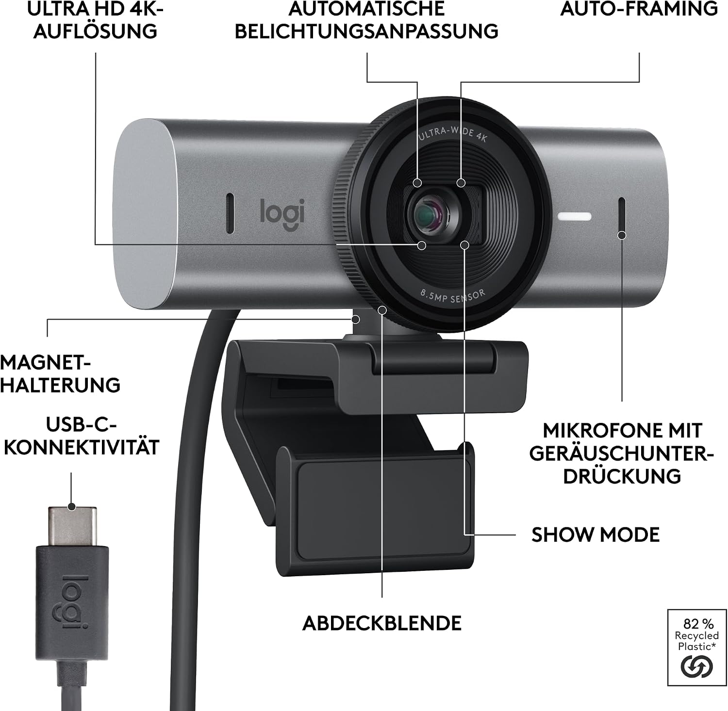 Thumbnail 6 de Logitech MX Brio Ultra HD 4K Webcam 1080p 60FPS