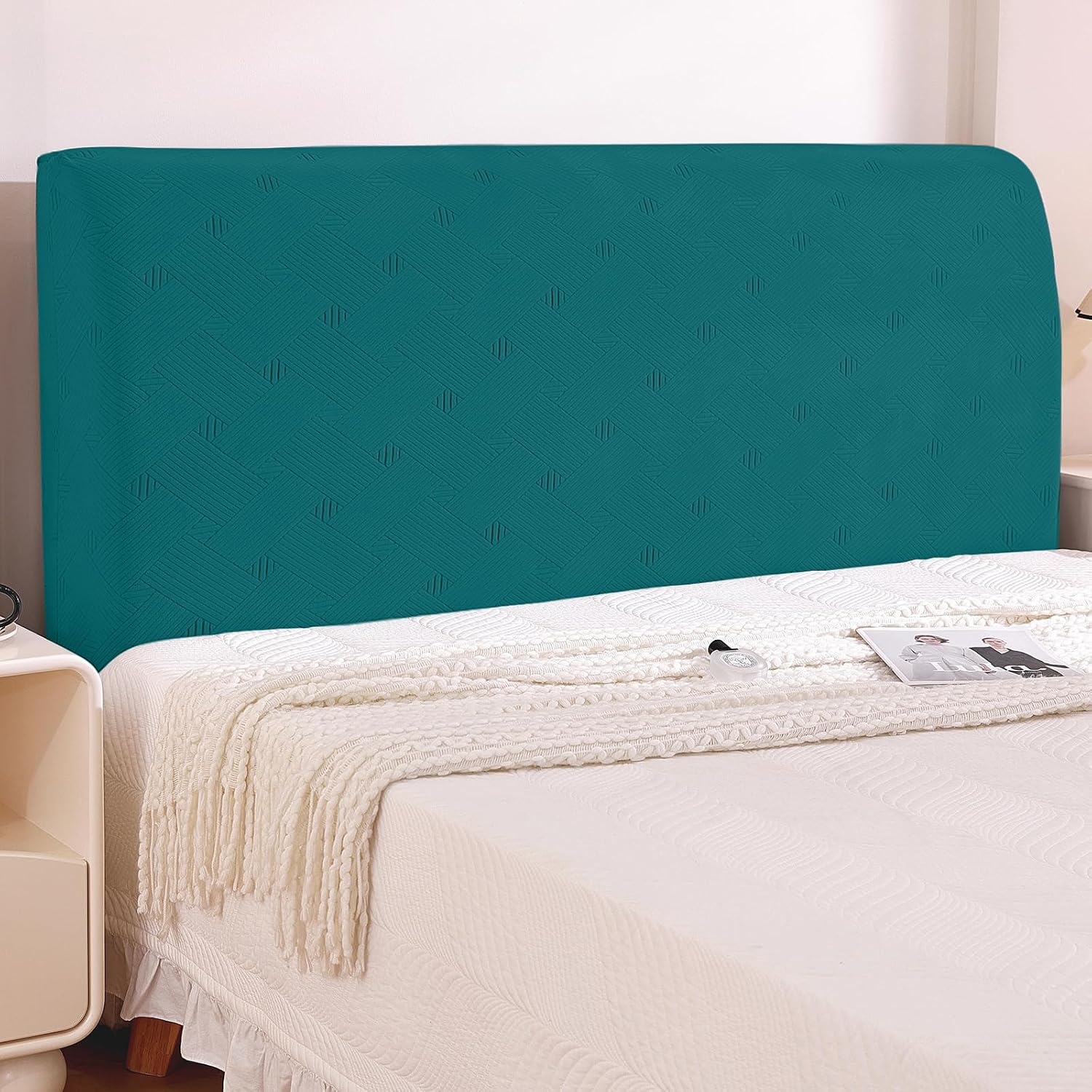 Detalle de Ystyle copri testiera letto matrimoniale/singolo elasticizzato 150 cm blu pavone