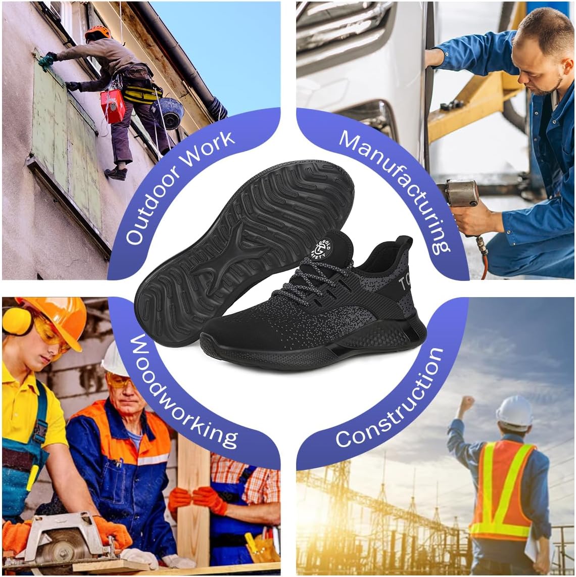 Thumbnail 5 de TQGOLD Scarpe antinfortunistiche: sneakers unisex leggere con punta in acciaio per protezione e comfort