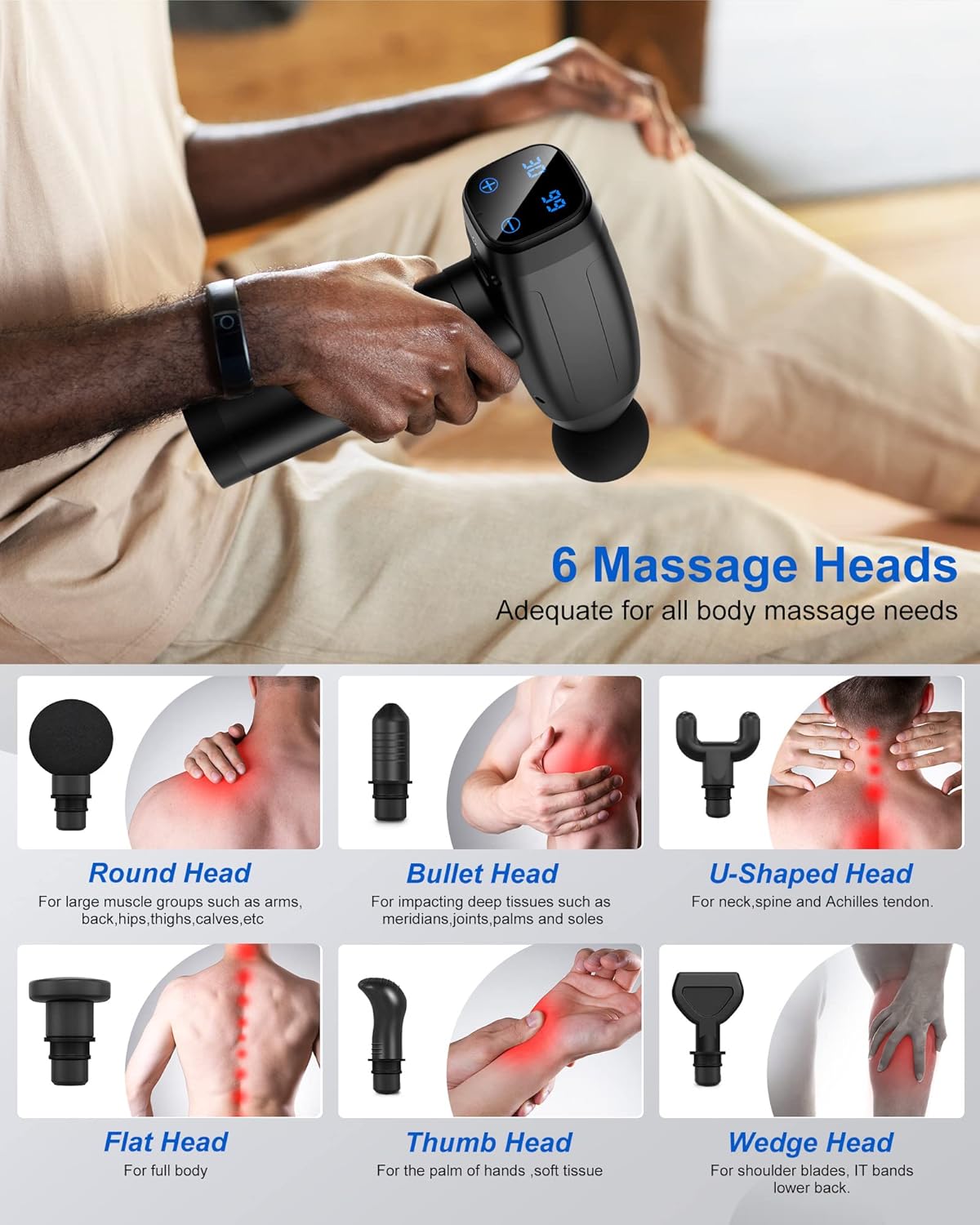 Detalle 2 de Massage Gun Deep Tissue 30-speed handheld massager