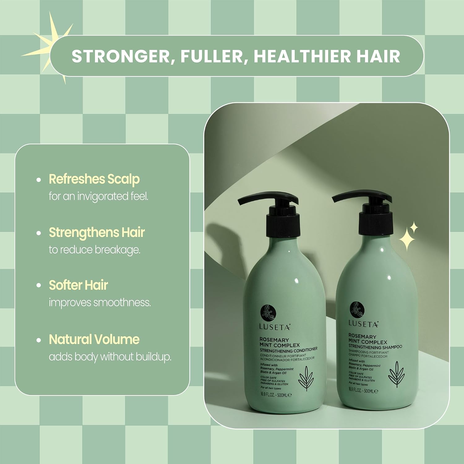 Detalle de Luseta Shampoo and Conditioner Set, 16.9 oz x 2