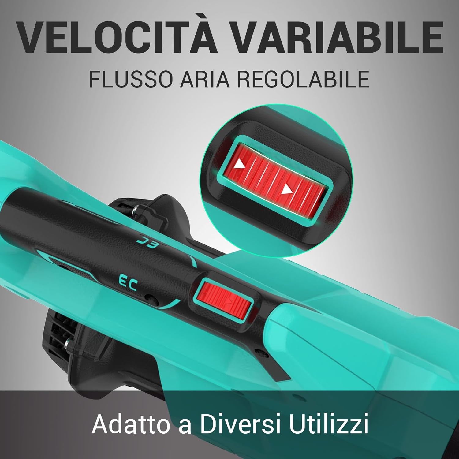 Thumbnail 6 de DCA Soffiatore per foglie a batteria 20V con motore brushless, 820 m³/h e velocità variabile (batteria 4.0Ah inclusa)